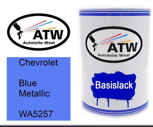 Chevrolet, Blue Metallic, WA5257: 500ml Lackdose, von ATW Autoteile West.